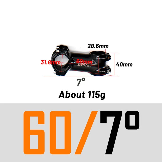 Road Bicycle Stem Ultralight 7 17 35 Degree MTB Stem Fork 28.6 31.8mm 60-130mm