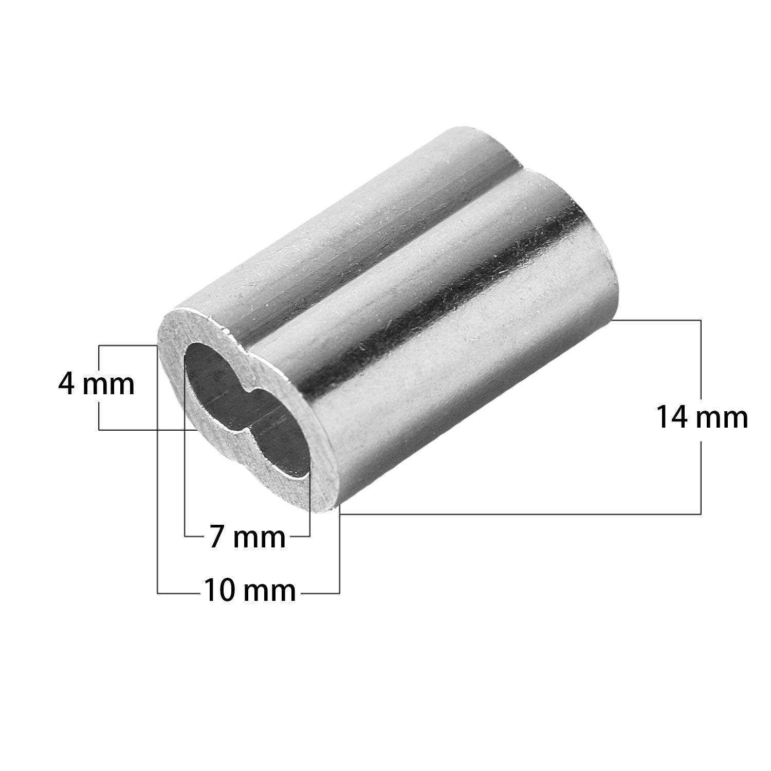 100Pcs 1/8″ Aluminum Crimping Sleeves – Ideal for Wire Ropes & Cables