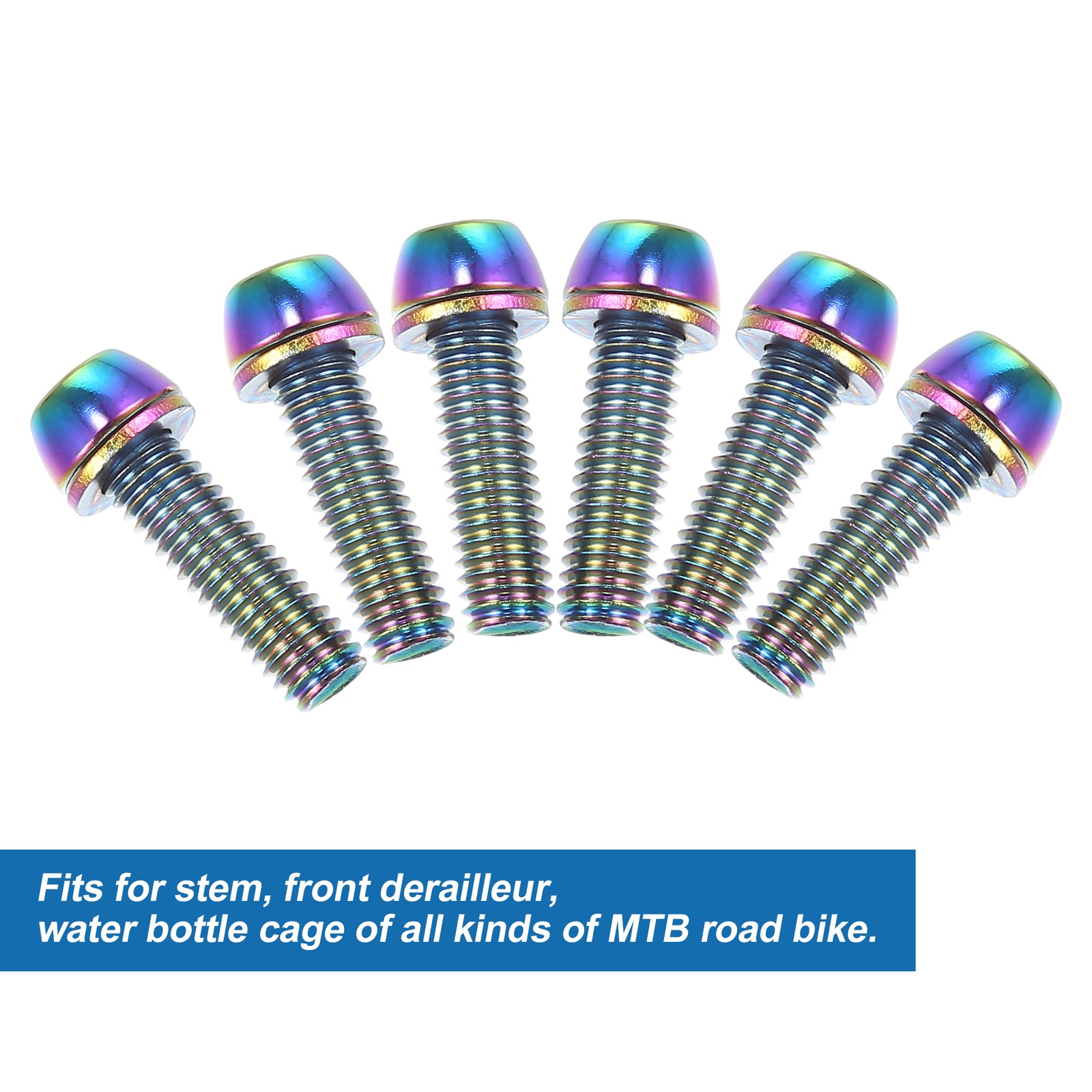 6 Pcs Bicycle Stem Screws for Bike Bicycle Stem M6x20mm Steel Assorted Color