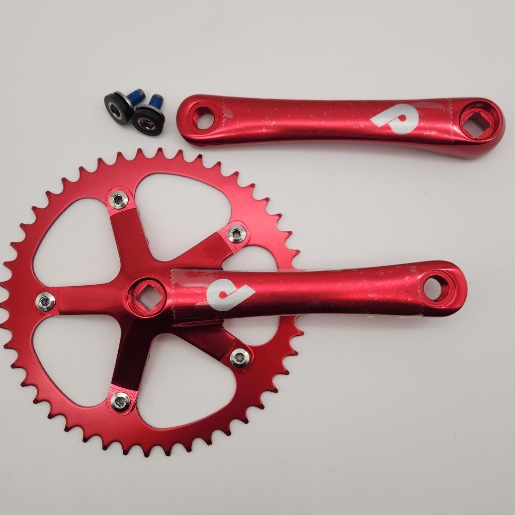 Pake Square Taper JIS 46T 165mm 1/8 Red Bicycle Crankset NO PACKAGE