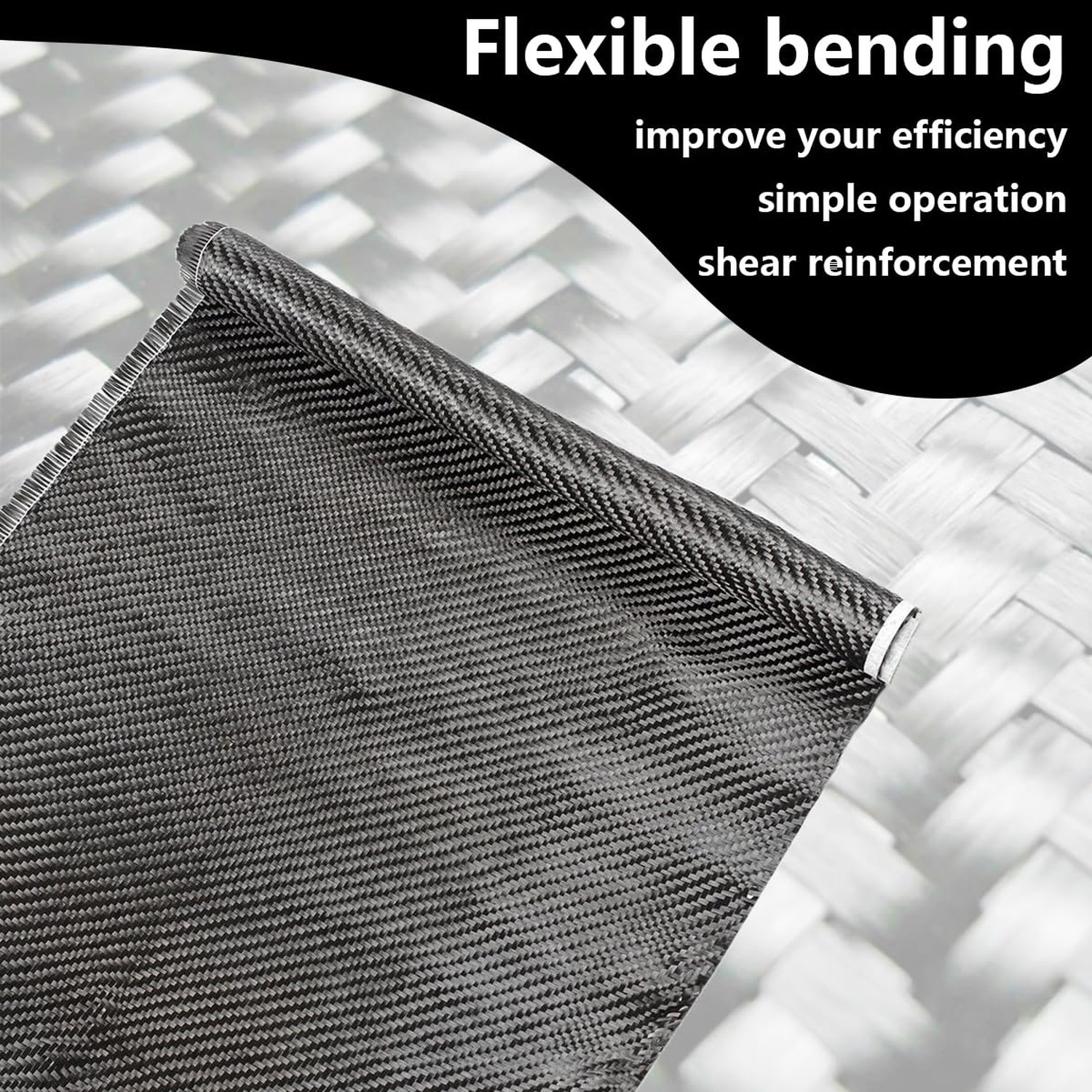 Carbon Fiber Fabric Roll 9.8ft x 12”Fabric Mesh Carbon Fiber Cloth Carbon