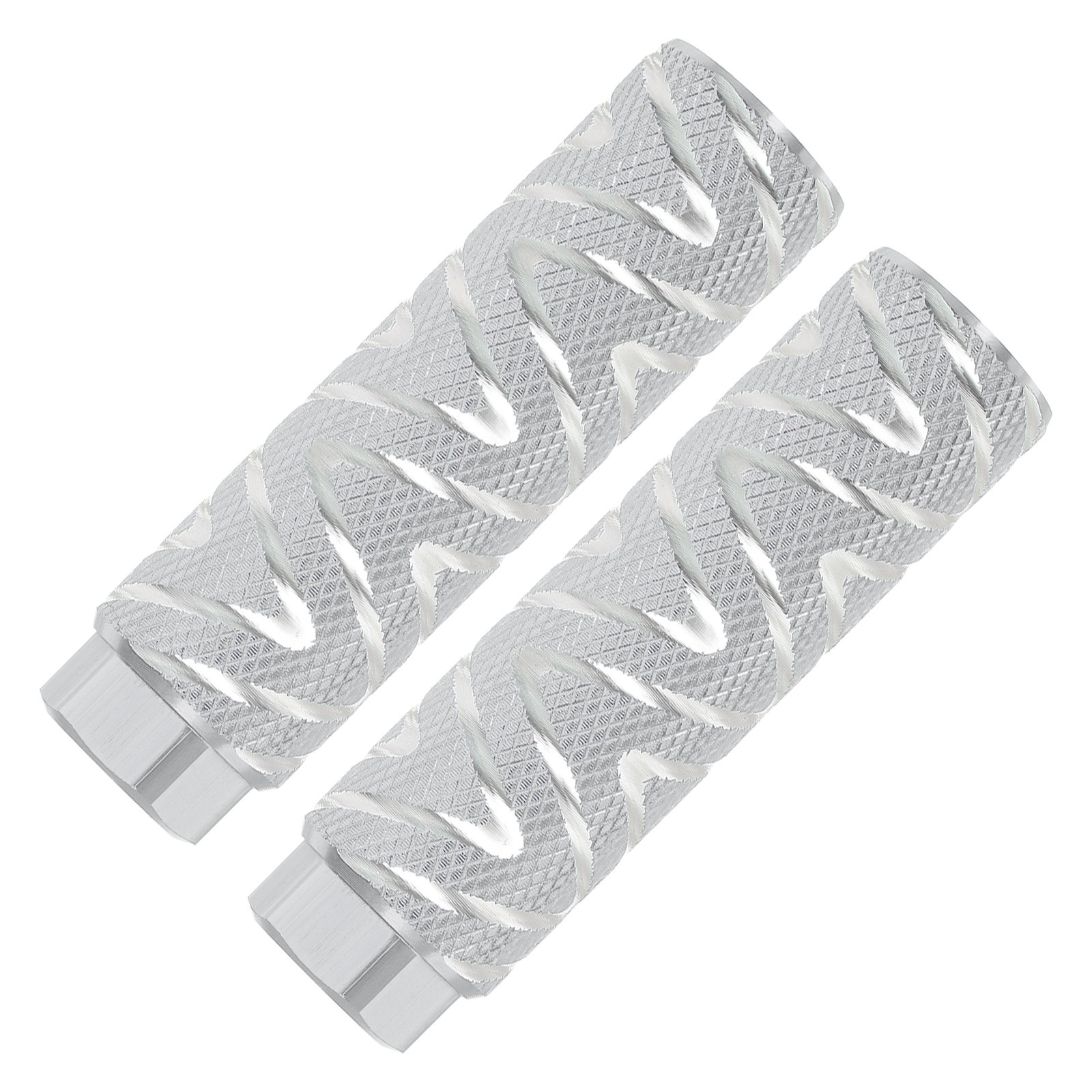 2 x Bike Pegs Fit 3/8″ Axles Aluminum Alloy Foot Back Seat Stands White