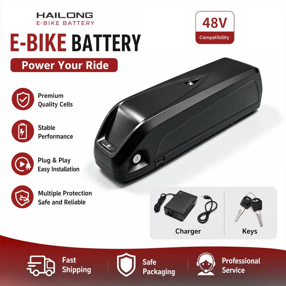48V 15Ah Hailong Battery Electric Bike Lithium Battery BMS for 200W-1500W Ebike