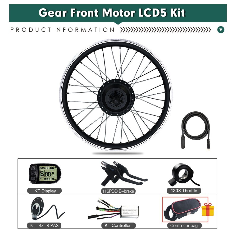 250W 350W 500W Electric Bike Brushless Gear Front Motor Wheel Conversion Kit