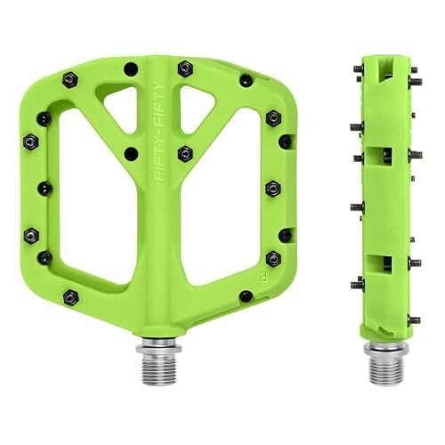 Flat Mountain Bike Pedals Nylon Composite 9/16 Non-Slip Steel Pins Pedal Cycling