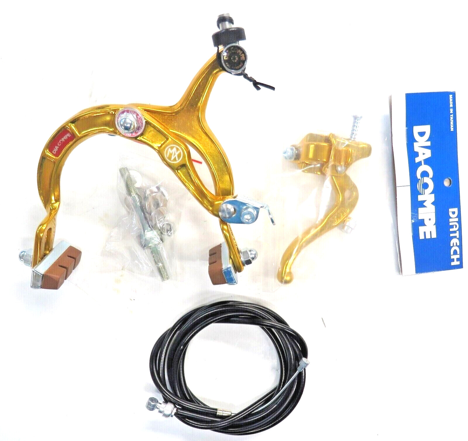 MX1000 DIA-COMPE Sidepull Brake , Handle & Cable Gold or Silver , Front or Rear