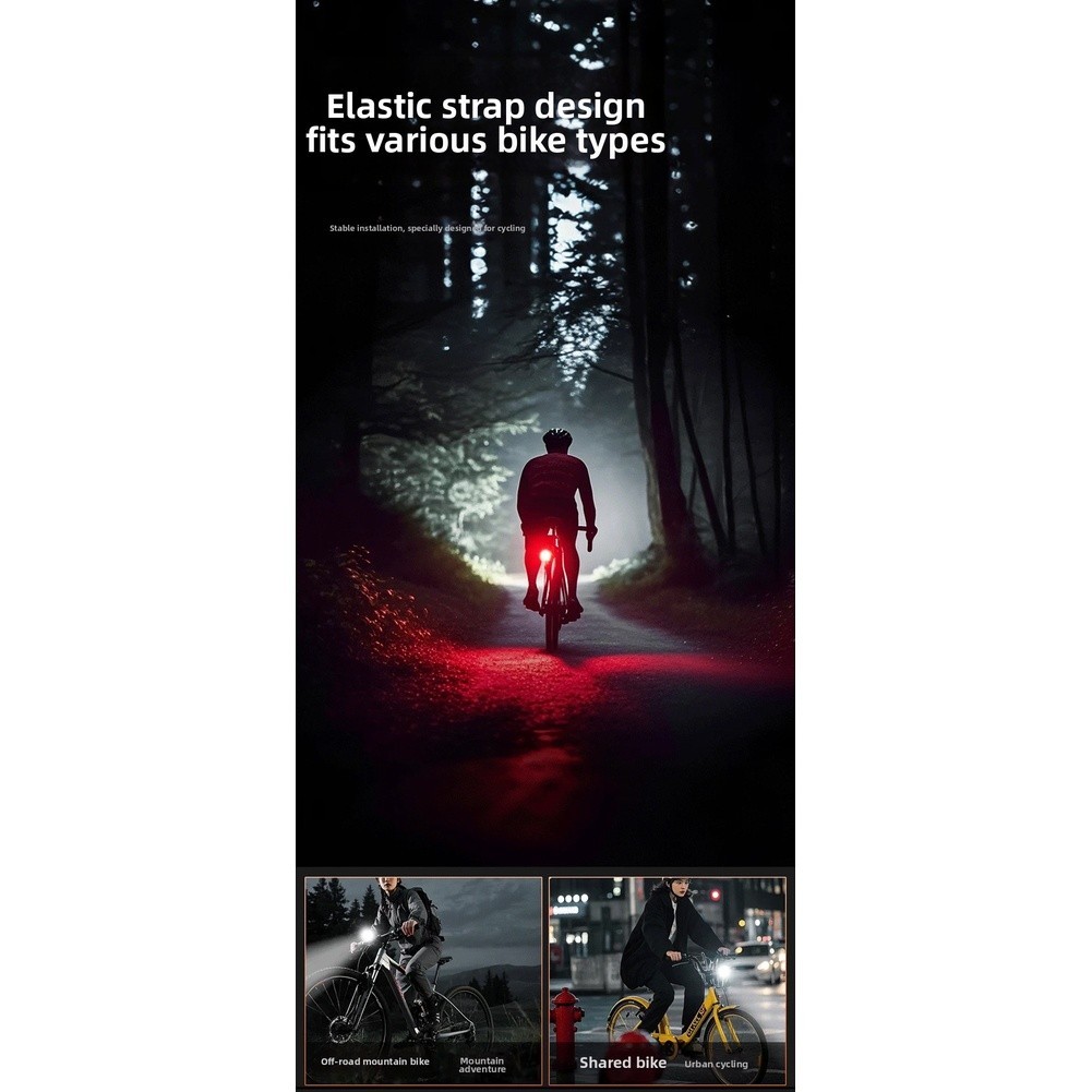 LED Bike Light Set For FOR Night Safety USB Fast Charge 1H For FOR 12H Use