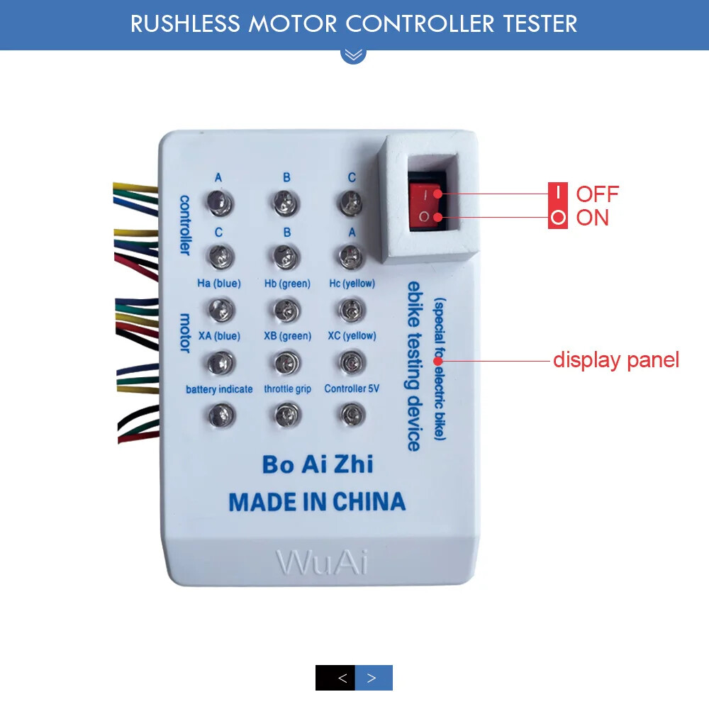 Portable Electric Bicycle Brushless Motor Controller Tester 24V/36V/48V/60V/72V