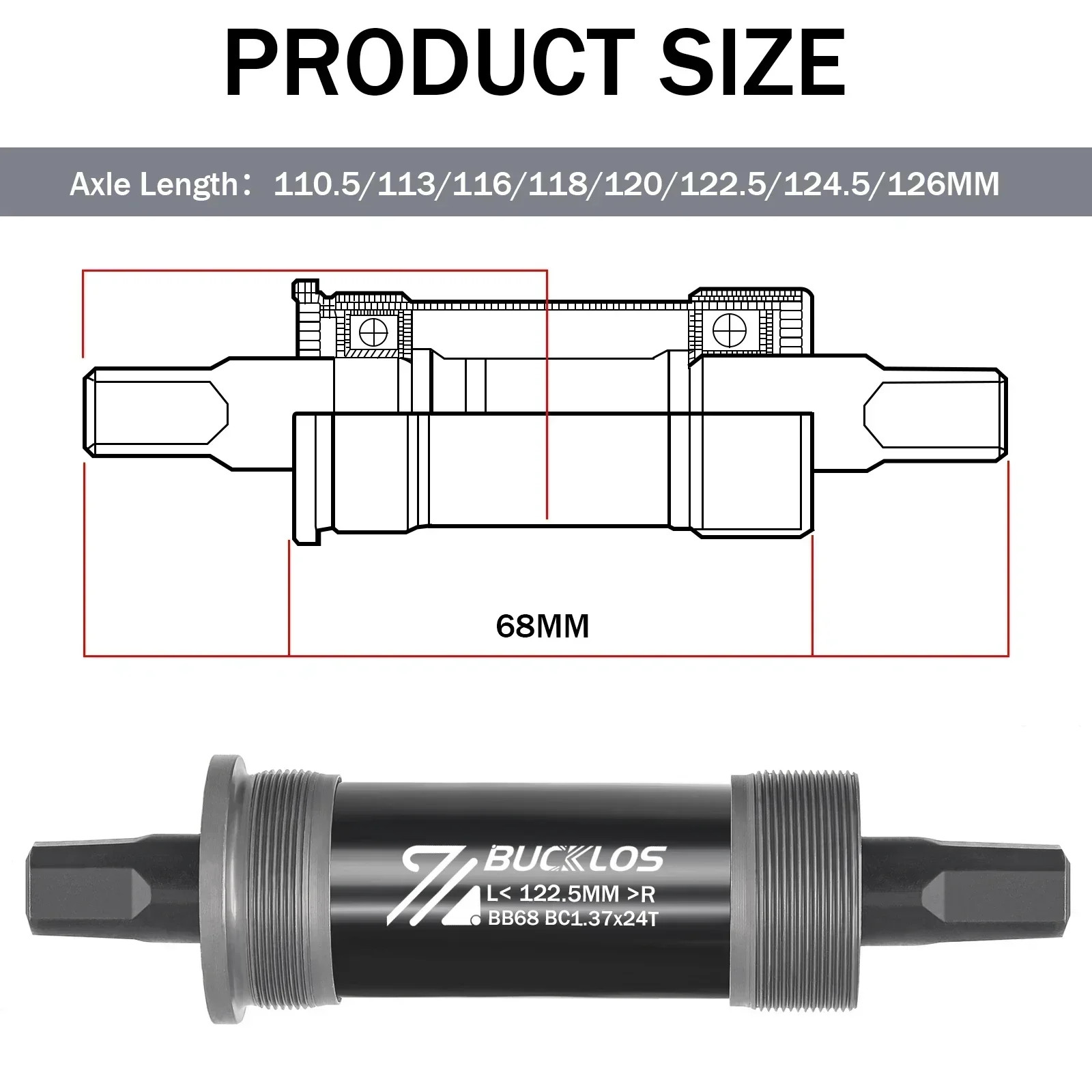 Bike Bottom Bracket Square Hole Road Mountain Bike E-Bike Crank BB BB68 BB80 BB9