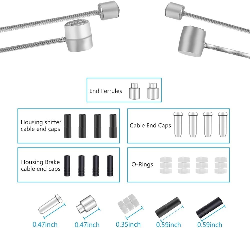 Complete Replacement Set: Stainless Steel Bike Brake & Shifter Cables (18 PCS)