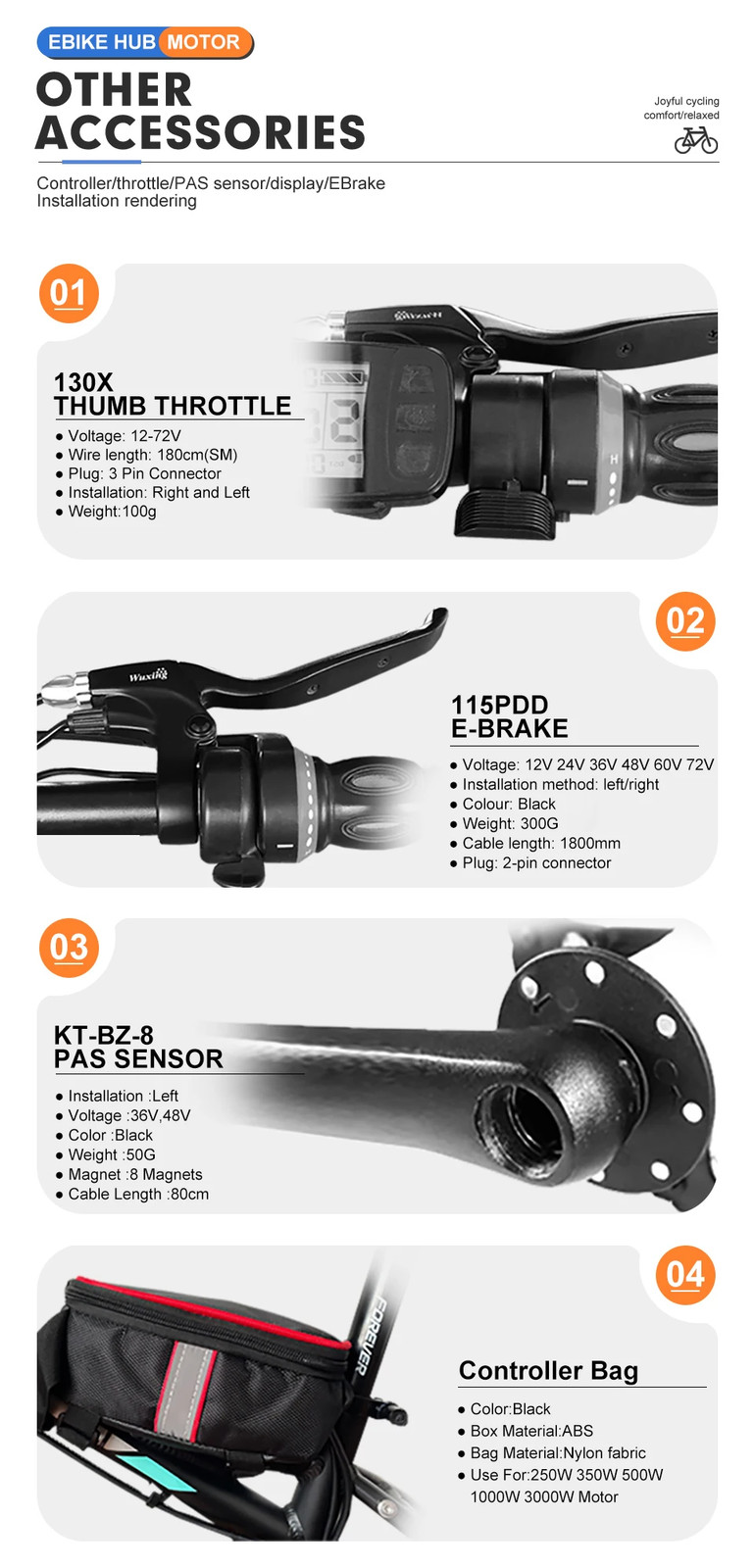 Snow Electric Bicycle Conversion Kit Front Hub Motor 48V 1000W 20 24 26inch