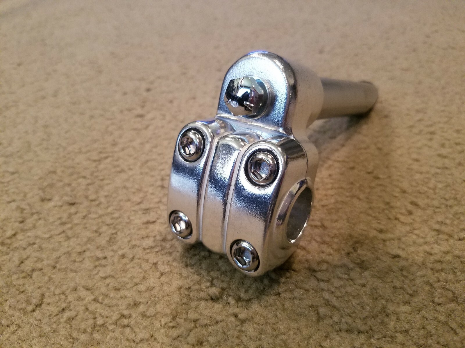 NEW SILVER ALLOY BICYCLE GOOSENECK STEM 21.1 MM BMX ,CRUISER BICYCLES , SCHWINNS