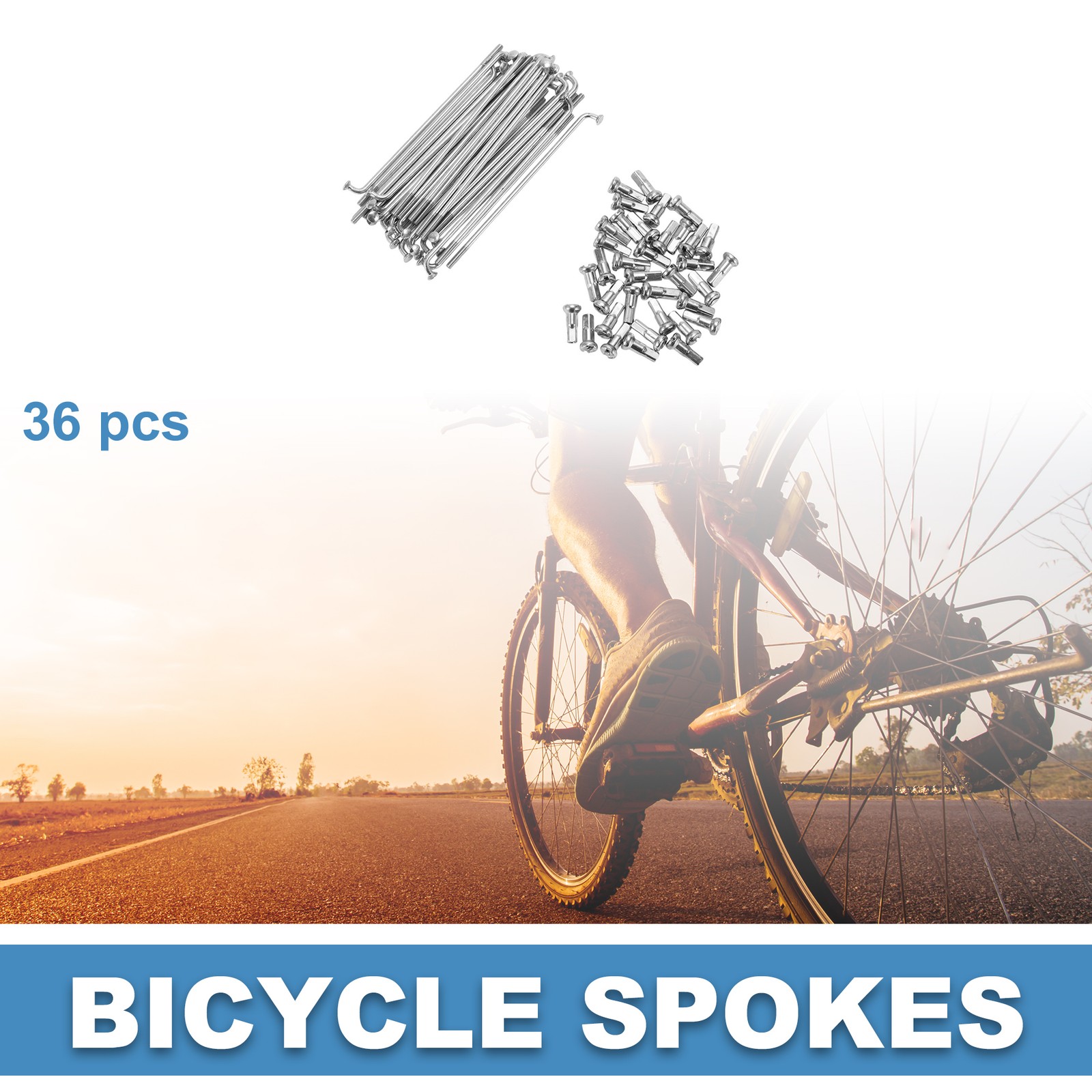 Bike Bicycle Spokes 14G 71MM Mountain Bike Spokes carbon steel Silver 36Pcs