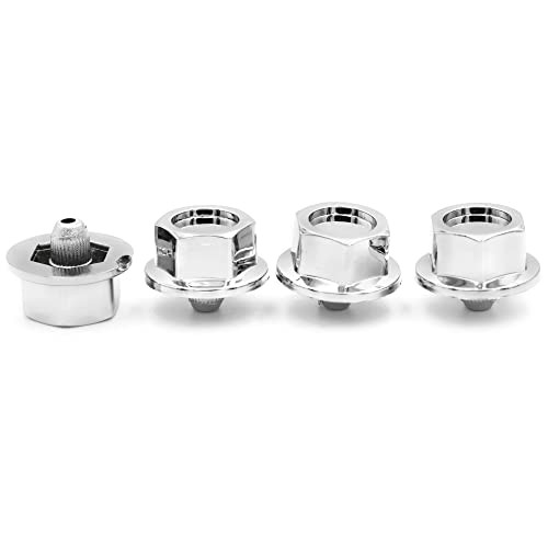 6.5mm(0.26″) Wheel Rim Lip Rivets Nuts Chrome Silver Universal Replacement,