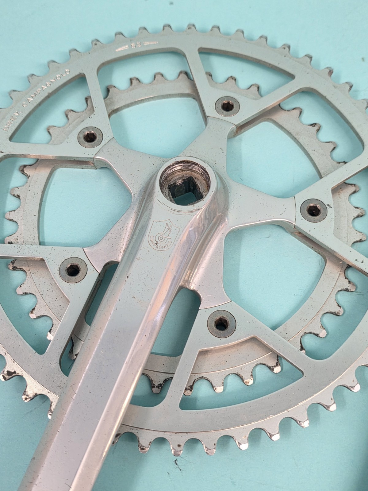 Campagnolo Victory Triomphe Double Crankset 170MM 52/40T Tooth Silver Good Cond