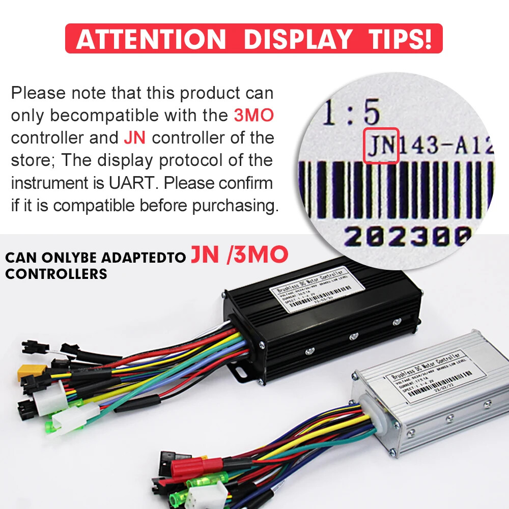 E-bike Display 24V/36V/48V/60V/72V Waterproof/SM Plug for E-bike Conversion Kit