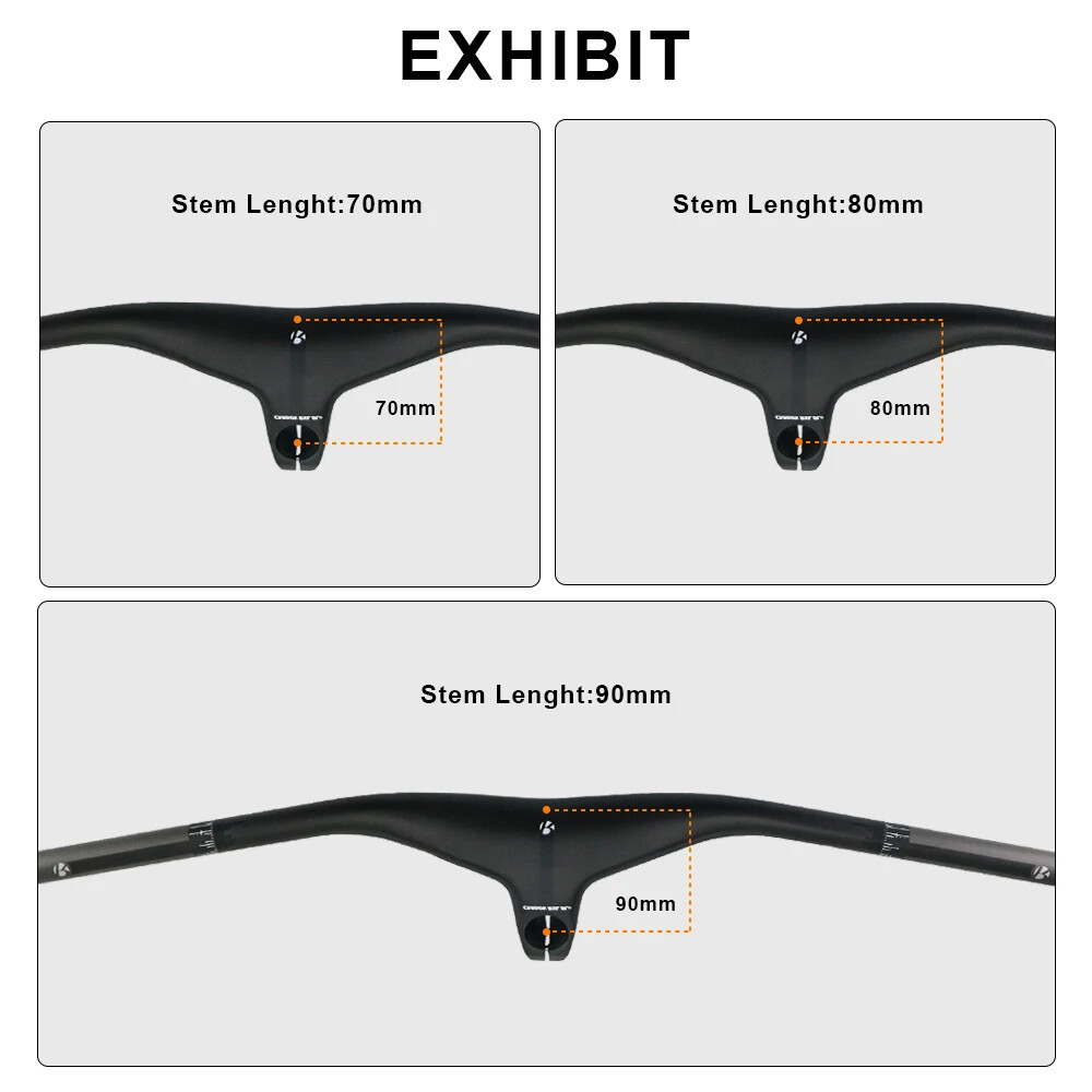 Mountain Bike Carbon Fiber Integrated Handlebars with Stem 28.6mm -17 Degree