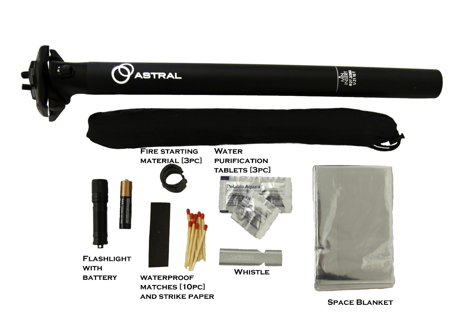 Astral 27.2mm O.N.S. bikepacking 350mm seatpost
