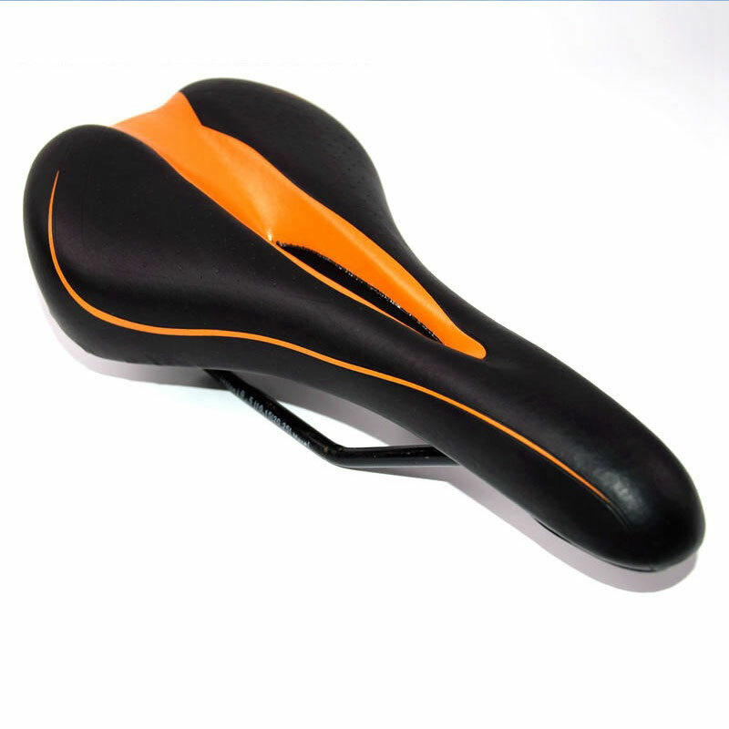 Bicycle Bike Saddle Hollow Soft Comfort MTB Saddle Seat Orange Road Cushion Pad