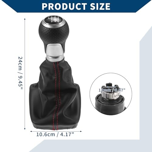 6 Speed Manual Gear Shift Knob with Dust Cover for Audi A4 S4 2007-2015 /