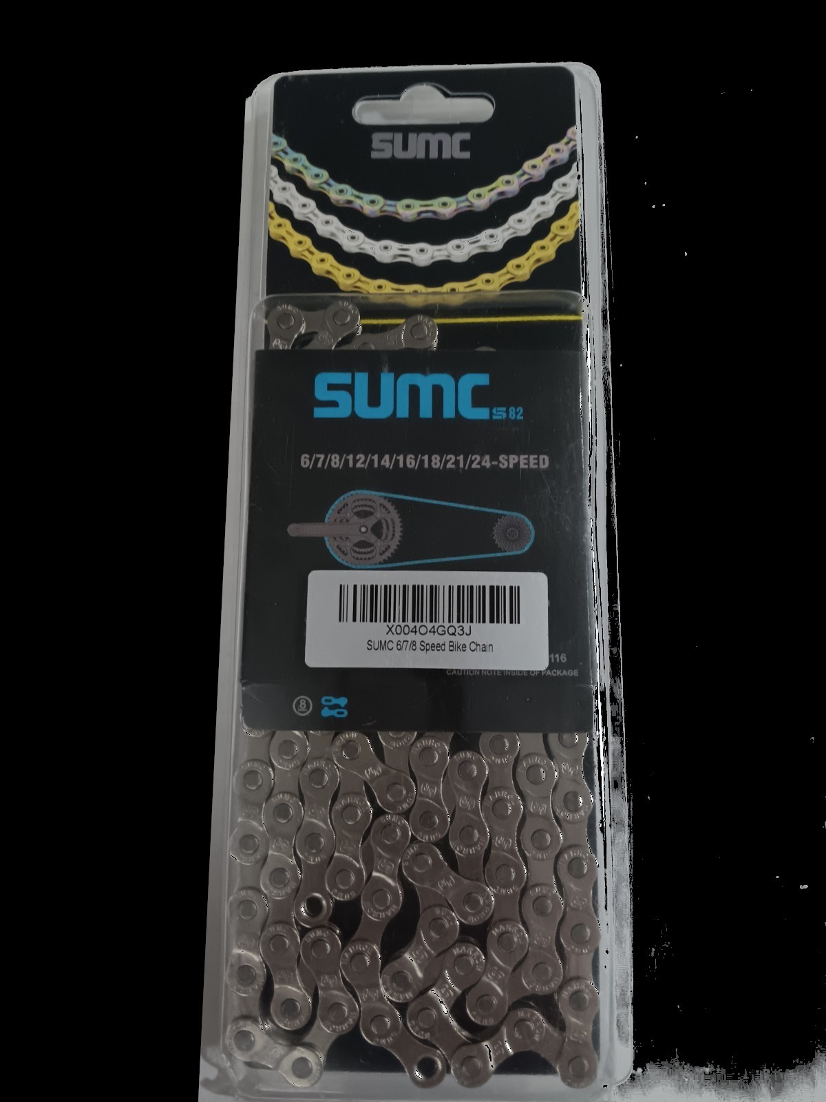 SUMC S82 Steel Bicycle Chain Silver Universal 6/7/8/12/14/16/18/24 Speed