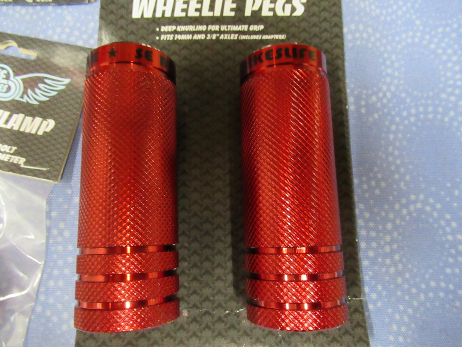 SE Bikes BMX Mix Lot-Pegs, Narler, Eluder Headset, Champ Clamp, Tensioner-Red