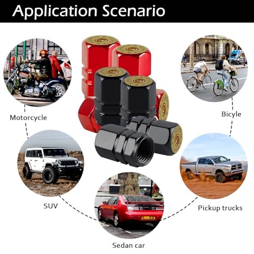 4Pack Tire Valve Stem Cap Car Accessories Aluminum Alloy Rust Scorpion Black