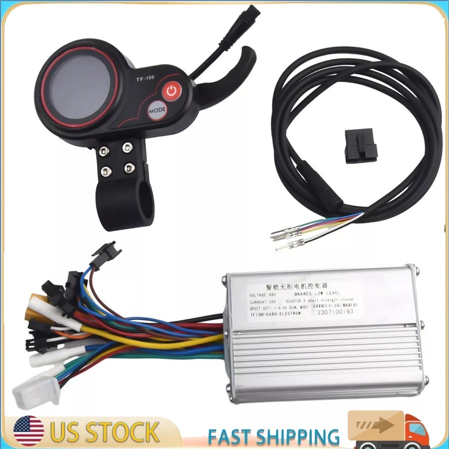 1200W 48V-25A Brushless Motor Controller+LCD Display +6 Pin Cable For Scooter US