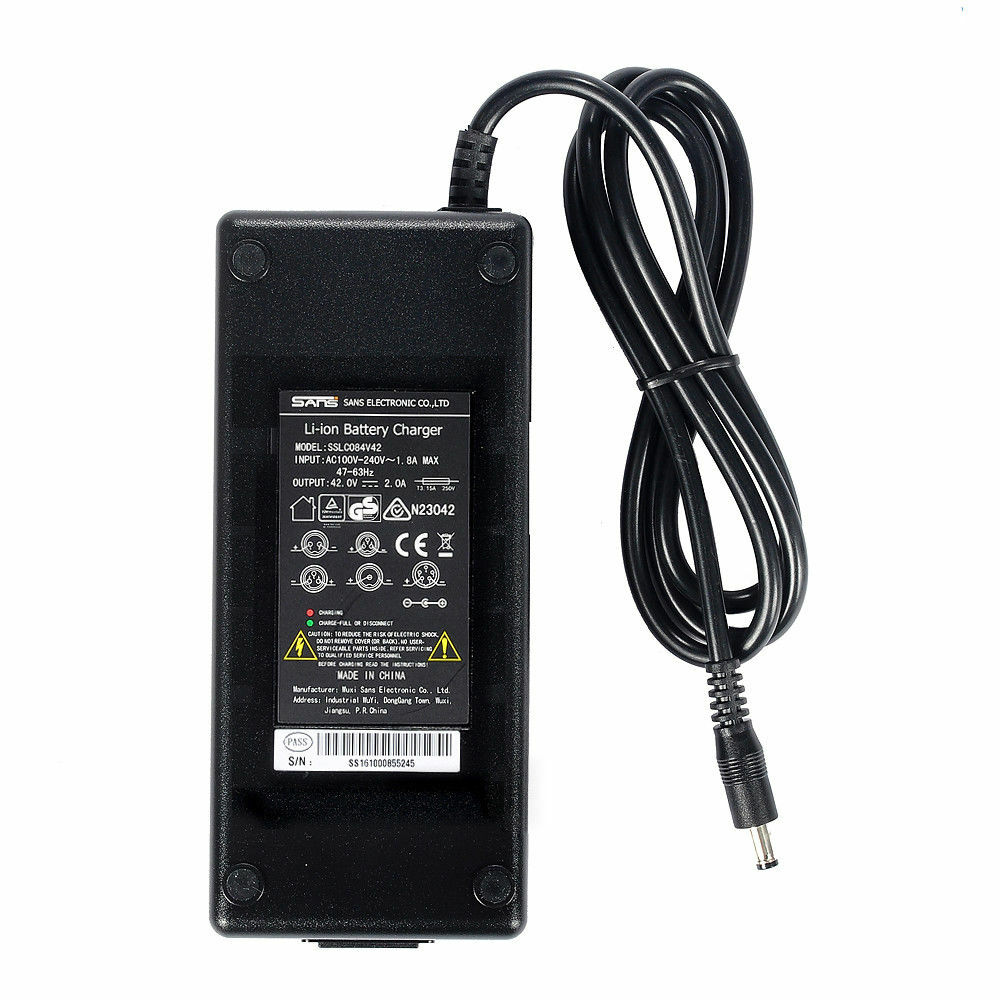 Electric Bike Battery Charger DC2.1 Plug for 36V 48V Battery 42V2A & 54.6V2A