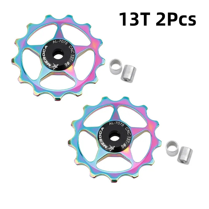 2PCS MTB Road Bike Jockey Wheel 11T 13T CNC 7075 Alloy Bearing Pulley