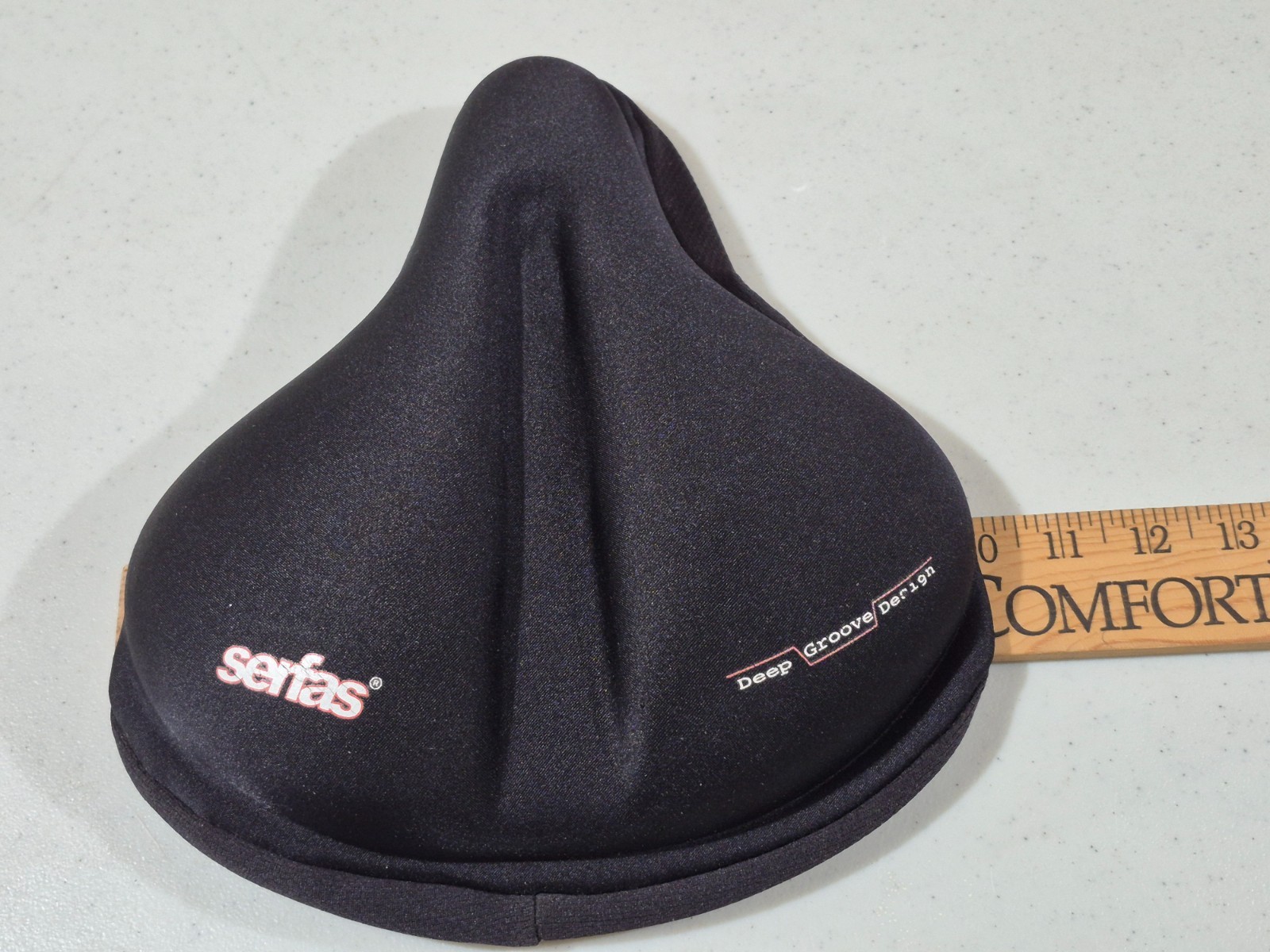 SERFAS Gel Bike Saddle Seat Pad Bicycle Cover Drawstring Deep Groove Design