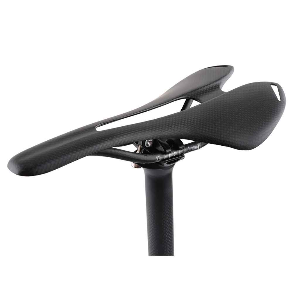 Full Carbon Saddle Oval Rail 7×9 Hollow Mountian Road Bike Seat 270*143mm Black