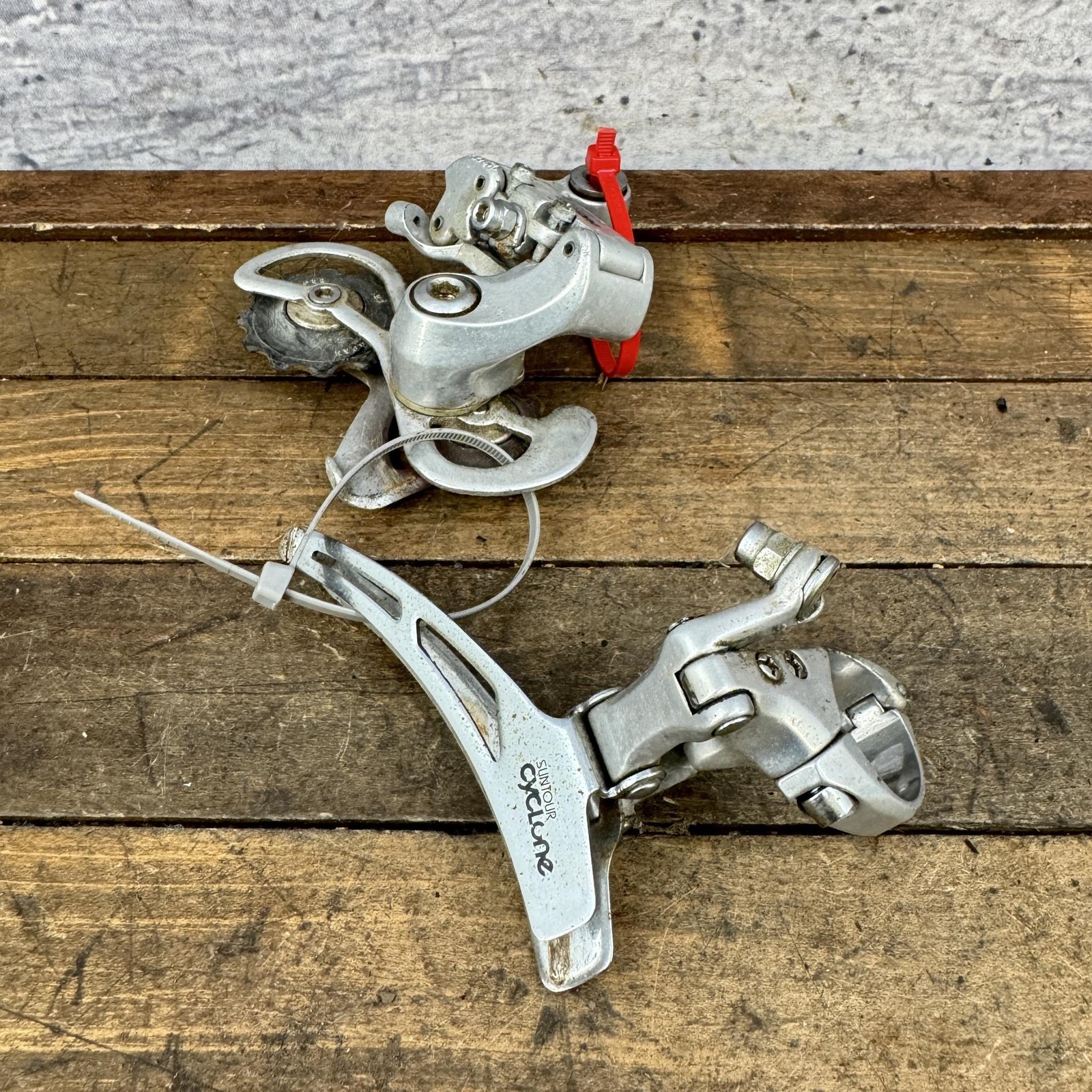 Vintage Suntour Cyclone Derailleur Set Front Rear Road Touring Bike Japan 1980s
