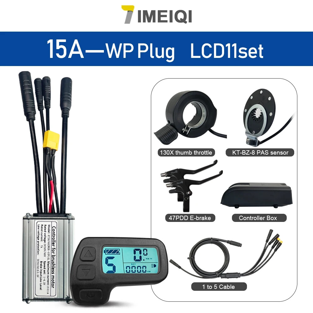 Electric Bike Controller 36V 48V 15A Waterproof 6 Mosfet Controller with Display