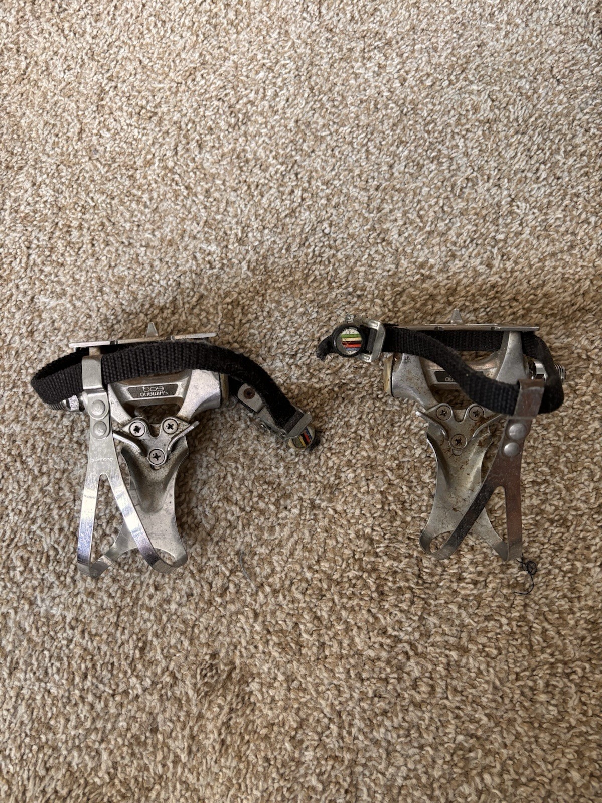Vintage Shimano 600 Road Pedals w/ Toe Clips & Straps – Classic Racing