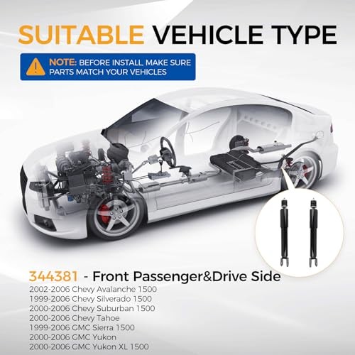 Pair 344381 Front Suspension Shock Absorber Struts Fit for 2002-2006 Chevy