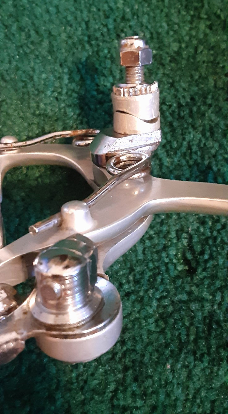 Used Campagnolo 1972 Record Brakes, Front & Rear, Standard, Adj. Screw, Pads