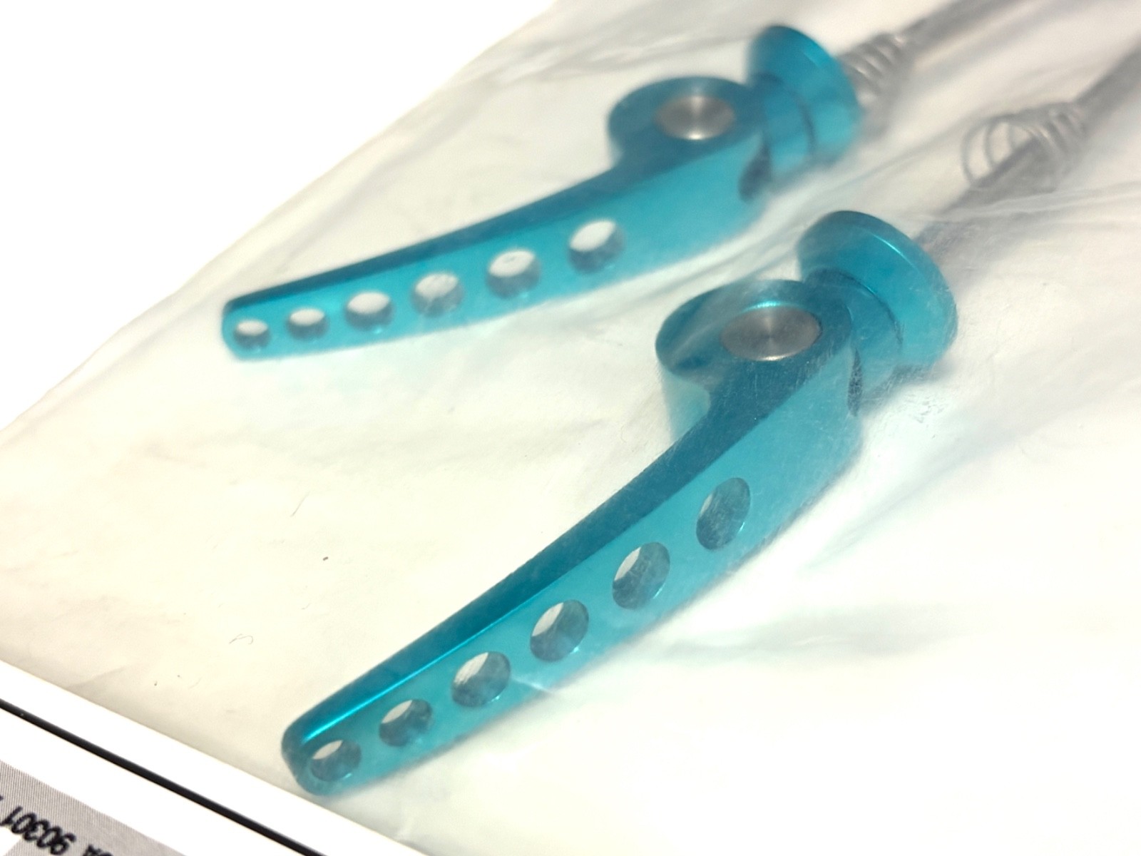 NOS FAT FEATHER Ti Rod QR Skewers Set Turquoise USA MTB 100/135mm