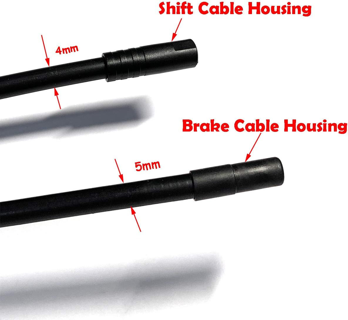 Lined Bicycle Bike Derailleur/Shift Cable Housing 4MM X 50FT 50 PCS Cable End Ca