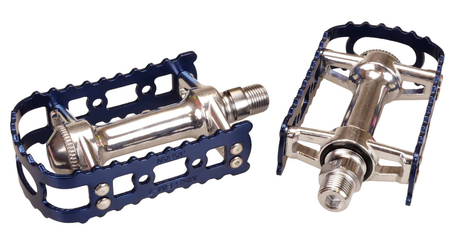 MKS reissued BM-7 BMX bicycle pedals – 9/16″ – VERY DARK BLUE
