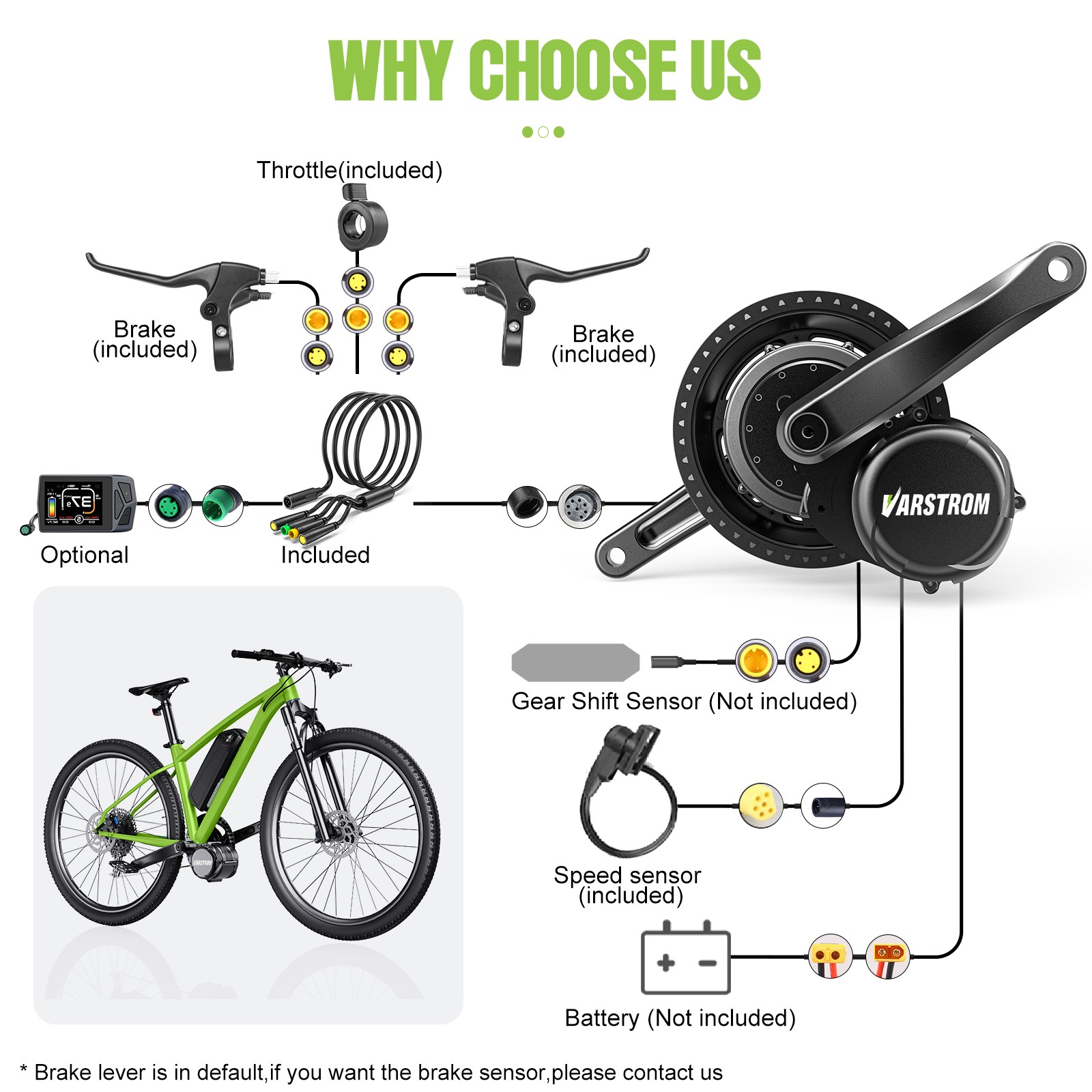 48V 750W TONGSHENG TSDZ8 Mid Motor Kit DIY Electric Bike Conversion Torque Kits
