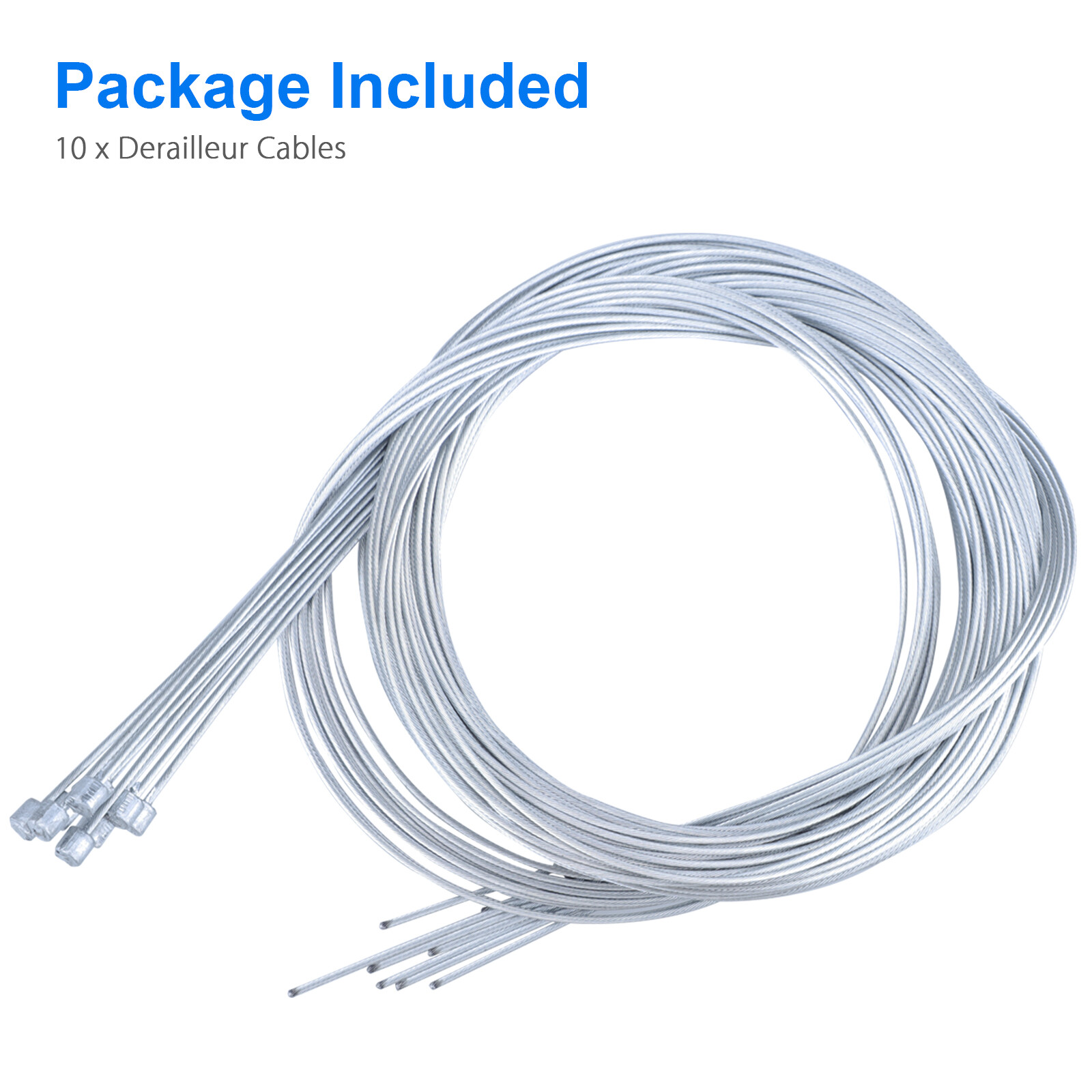 10Pcs 2m Bicycle Bike Shift Cables Stainless Steel Shifter Front Rear Inner Wire