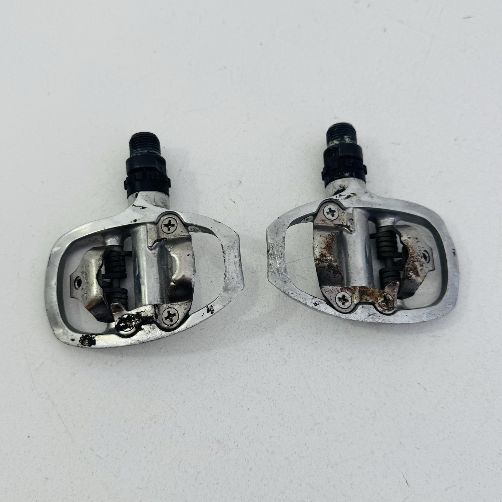Vintage Shimano PD-A520 SPD Clipless Bike Pedals 9/16 In Silver Road Touring A53