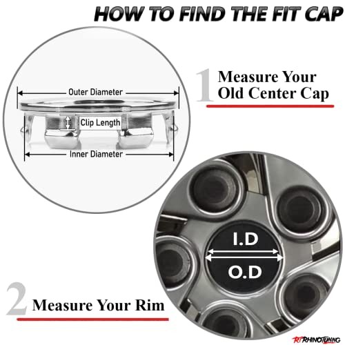 4PCS 75mm Wheel Center Caps OD 74.5mm / 2.93″, ID 70mm / 2.75″ Chrome