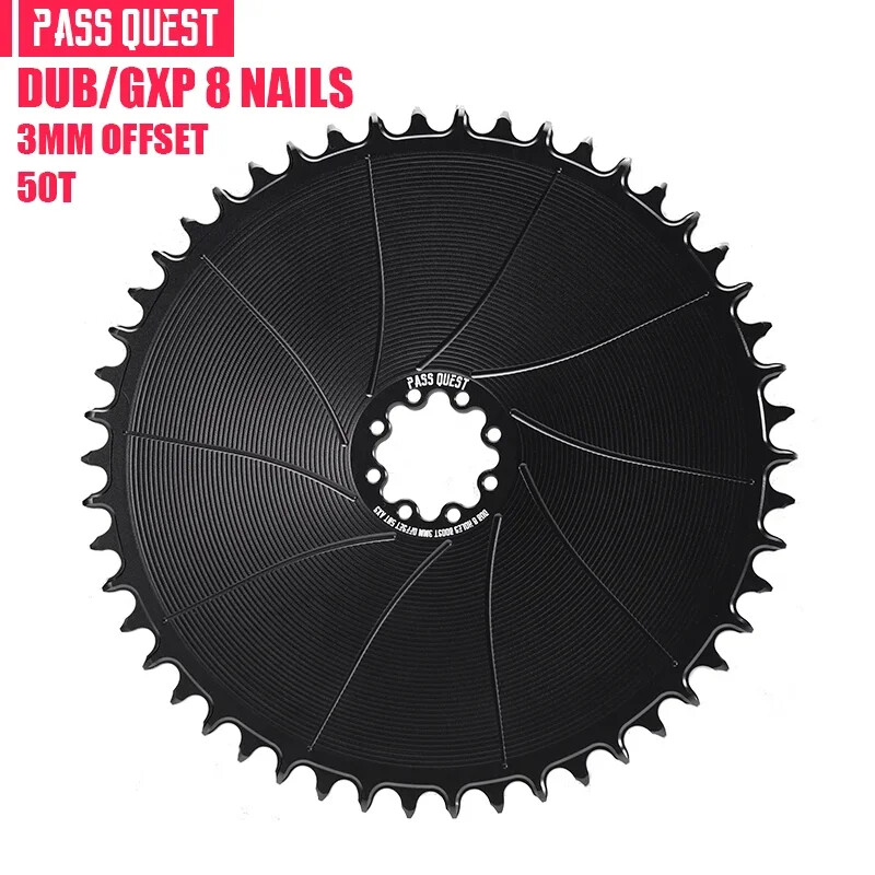 PASS QUEST Bicycle Chainring 3mm Offset Direct Mount For FORCE 8-Bolt AXS38T-54T