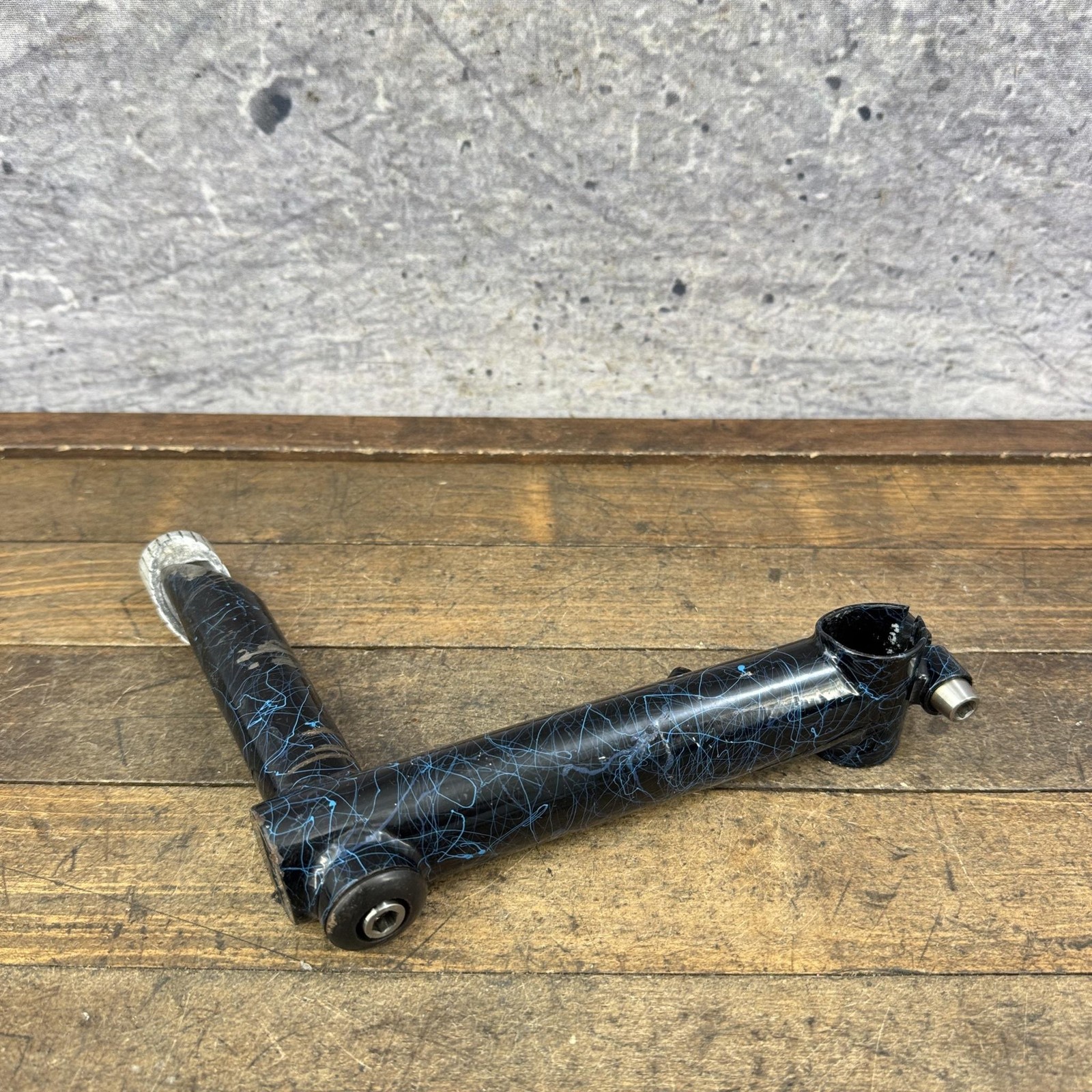 Vintage GT Quill Stem Blue Crackle Splatter 25.4 Quill 25.4 Clamp 80s MTB Cafe