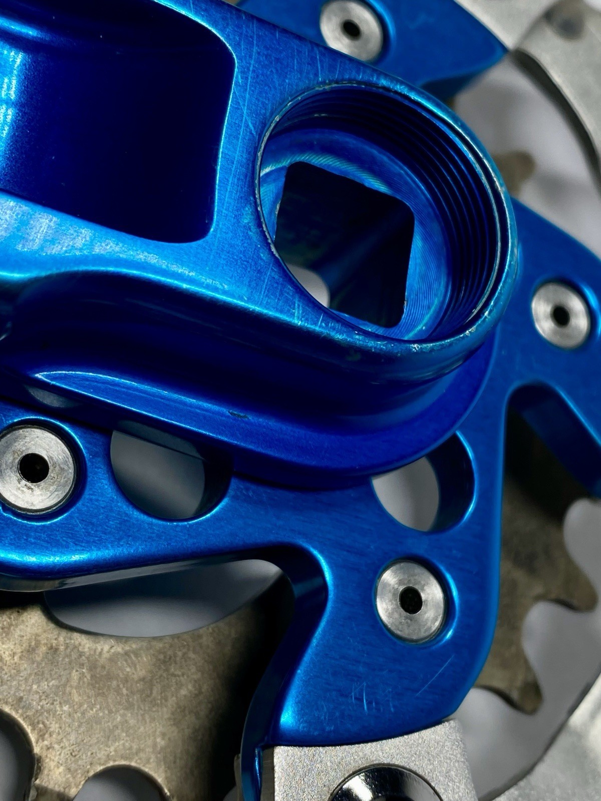 Kooka Blue Anodized MTB Crankset 175mm w/ BB-UN71 & REAL 22T Ring Vintage CNC