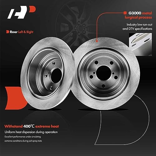 10.47 inch (266mm) Rear Solid Disc Brake Rotors Compatible with Select Subaru