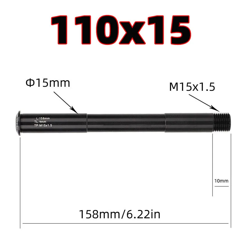 158mm Bike Front Thru Axle 15x110mm Boost Fork Lever MTB Road Bicycle Shaft