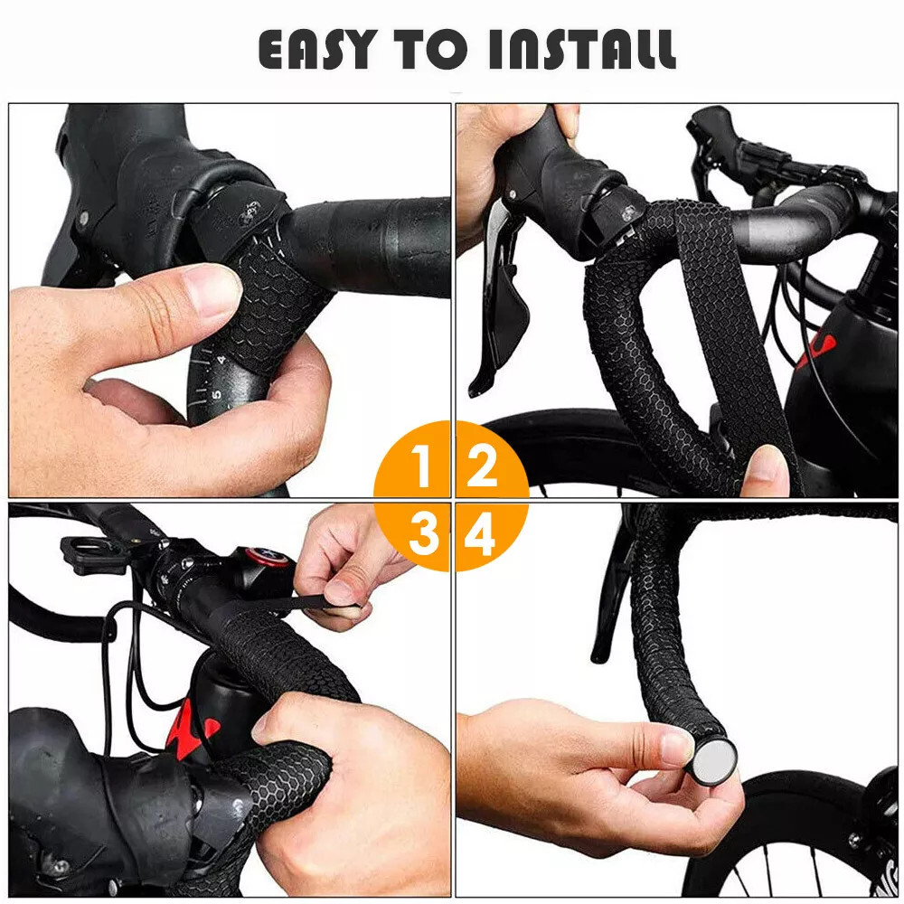2 Pack Cycling Road Bike Handlebar Tapes Non-Slip Wrap Grip Tape Bicycle Handle